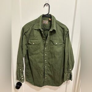 Schmidt Workwear Green Button-Up Shirt Jacket Medium